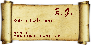 Rubin Gyöngyi névjegykártya
