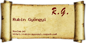 Rubin Gyöngyi névjegykártya